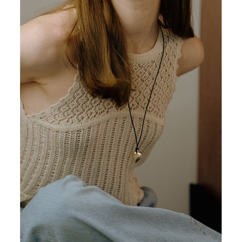 HAS HA049 ボリュームハートロングネックレス シルバーオー HAS HA049 ボリュームハートロングネックレス シルバーオー