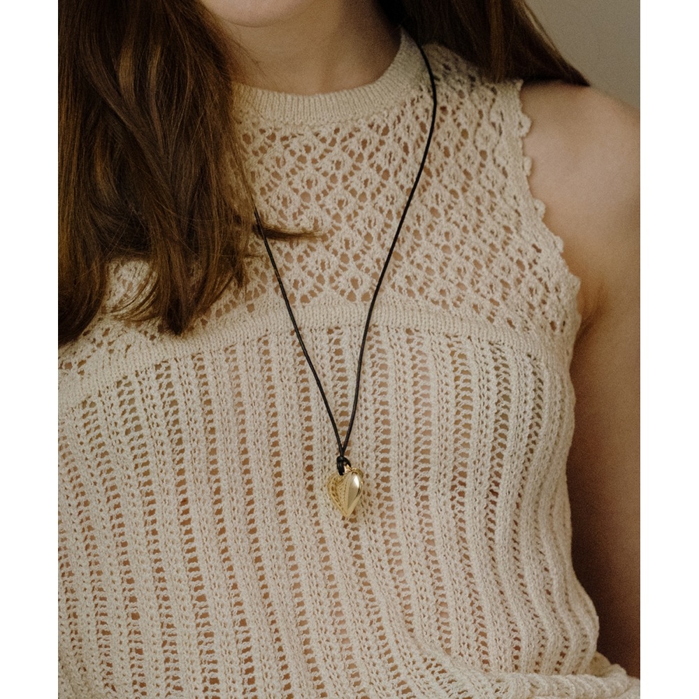 HAS HA049 ボリュームハートロングネックレス シルバーオー HAS HA049 ボリュームハートロングネックレス シルバーオー