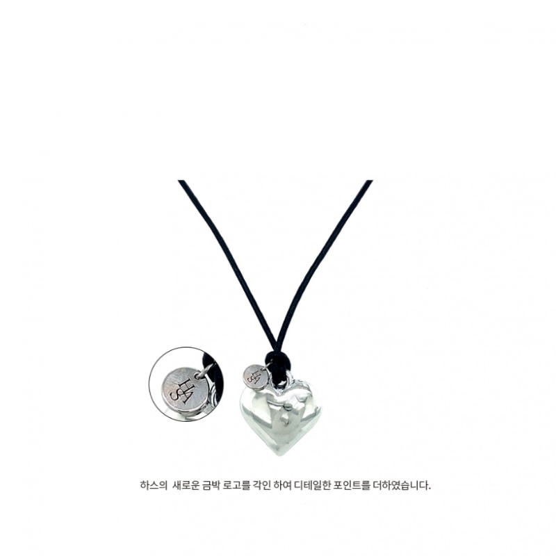 HAS HA049 ボリュームハートロングネックレス シルバーオー HAS HA049 ボリュームハートロングネックレス シルバーオー