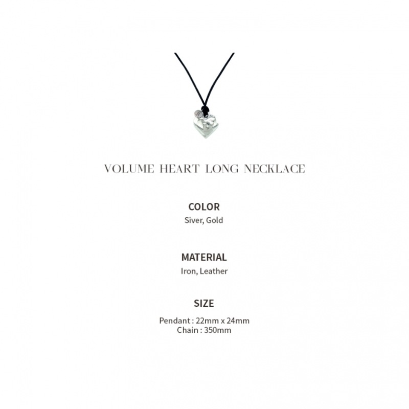 HAS HA049 ボリュームハートロングネックレス シルバーオー HAS HA049 ボリュームハートロングネックレス シルバーオー