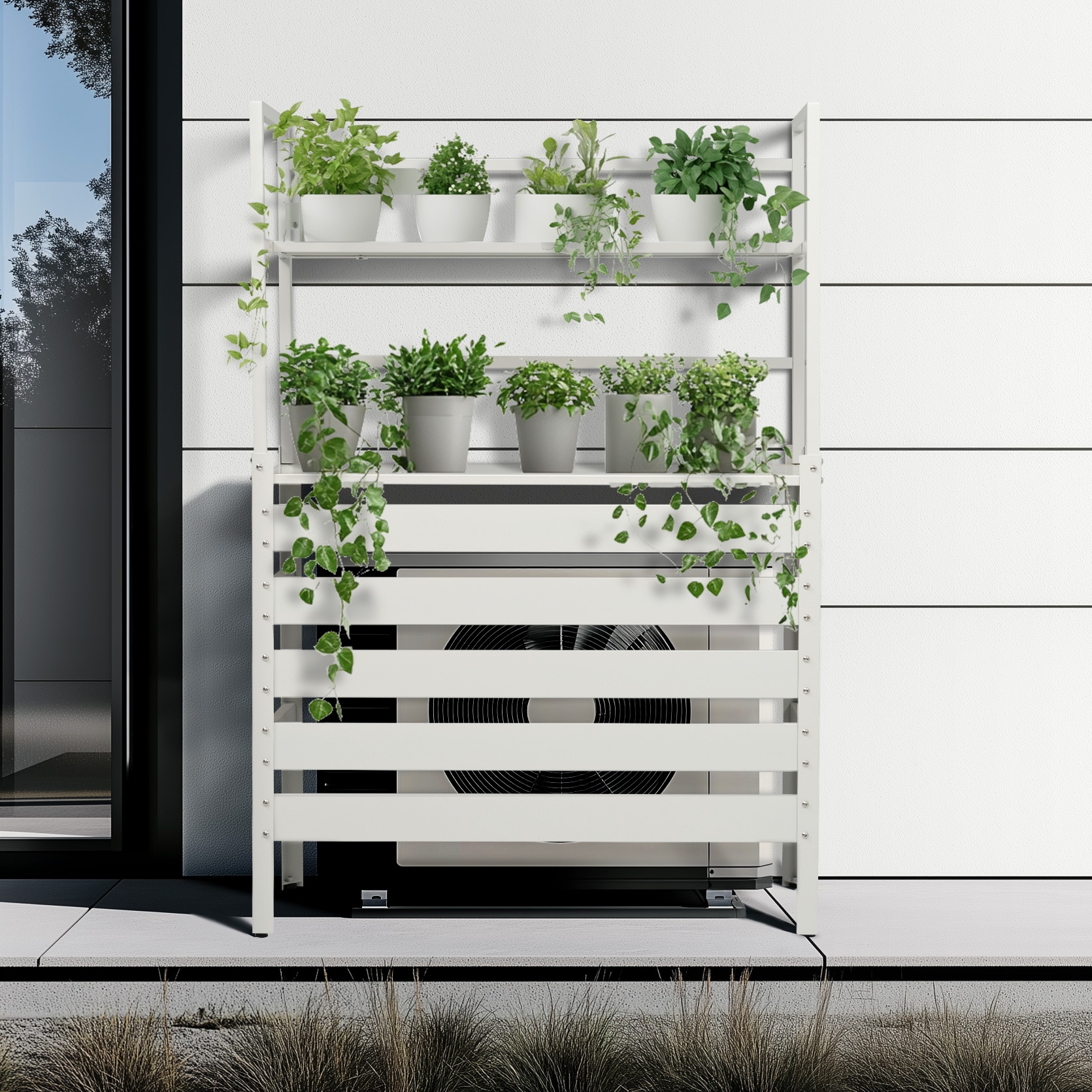 【国内発送.送.料.無.料!】エアコン室外機カバー 収納ラック 雨風に強い 日よけ 棚 収納 ラック 室外機カバー ワイド 目隠し ベランダ 庭 屋外 雪 除け おしゃれ【ホワイト】 【国内発送.送.料.無.料!】エアコン室外機カバー 収納ラック 雨風に強い 日よけ 棚 収納 ラック 室外機カバー ワイド 目隠し ベランダ 庭 屋外 雪 除け おしゃれ【ホワイト】