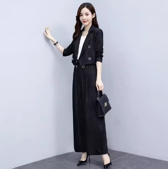 ジャケット パンツ ボトムス セットアップ レディース 上下セット ストレートパンツ ワイドパンツ 長袖 Vネック 襟付き ワイド ストレート ポケット ハイウエスト きれいめ シンプル 上品