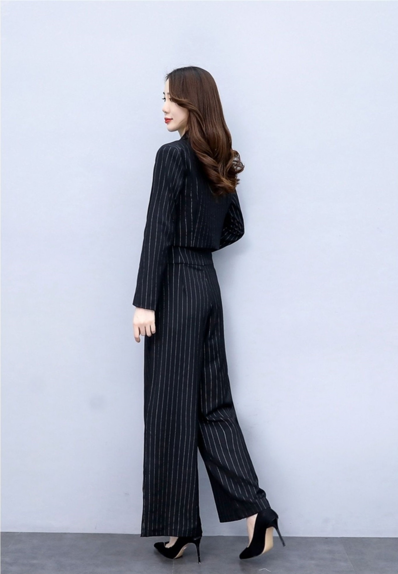 ジャケット パンツ ボトムス セットアップ レディース 上下セット ストレートパンツ ワイドパンツ 長袖 Vネック 襟付き ワイド ストレート ポケット ハイウエスト きれいめ シンプル 上品
