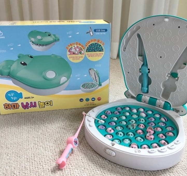 ぐるぐるぐるいカバ釣り遊び子供の家の赤ちゃん幼児マグネット魚のおもちゃ