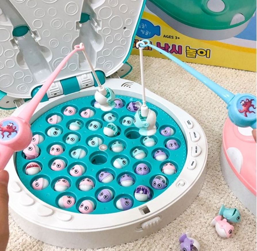 ぐるぐるぐるいカバ釣り遊び子供の家の赤ちゃん幼児マグネット魚のおもちゃ