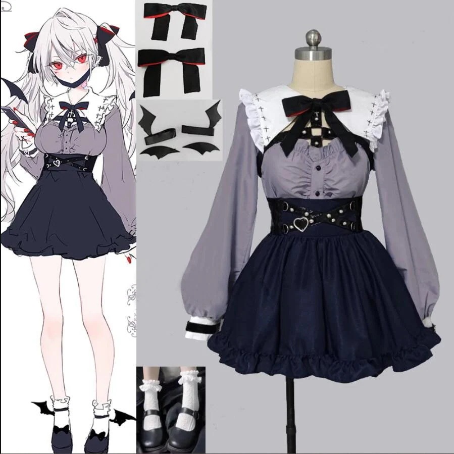 仮装 変装 ハロウィン ヴァンパイア 髪飾り付き サーニャ 女体化 コスム コスプレ衣装 葛葉 Kuzuha ライバー VTuber バーチャル スーツ ハロウィン 23新作入荷コスプレ