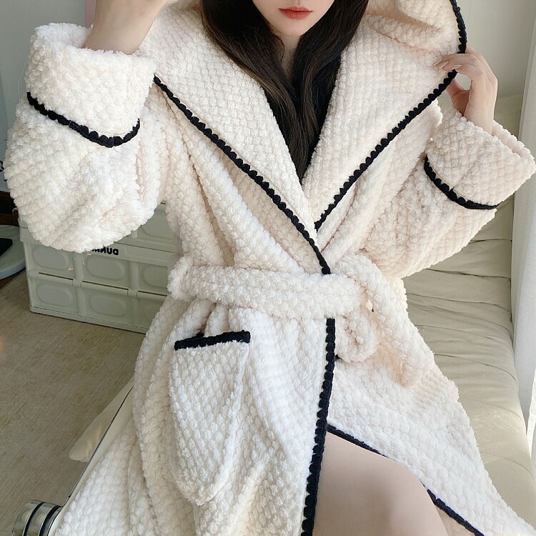 バスローブ ナイトローブ パジャマ レディース 冬 オシャレ きれいめ 帽付 長袖 フランネル 裏起毛 厚手 防寒 ルームウエア 部屋着 寝巻き レディースルームウエア INS 新作 上品 ルームウエ バスローブ ナイトローブ パジャマ レディース 冬 オシャレ きれいめ 帽付 長袖 フランネル 裏起毛 厚手 防寒 ルームウエア 部屋着 寝巻き レディースルームウエア INS 新作 上品 ルームウエ