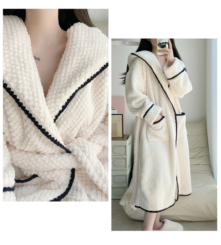 バスローブ ナイトローブ パジャマ レディース 冬 オシャレ きれいめ 帽付 長袖 フランネル 裏起毛 厚手 防寒 ルームウエア 部屋着 寝巻き レディースルームウエア INS 新作 上品 ルームウエ バスローブ ナイトローブ パジャマ レディース 冬 オシャレ きれいめ 帽付 長袖 フランネル 裏起毛 厚手 防寒 ルームウエア 部屋着 寝巻き レディースルームウエア INS 新作 上品 ルームウエ