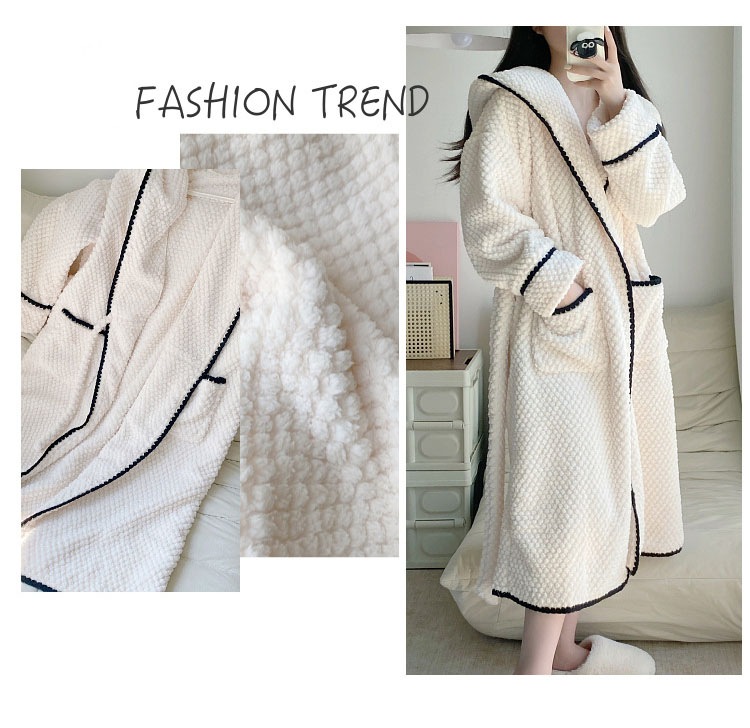 バスローブ ナイトローブ パジャマ レディース 冬 オシャレ きれいめ 帽付 長袖 フランネル 裏起毛 厚手 防寒 ルームウエア 部屋着 寝巻き レディースルームウエア INS 新作 上品 ルームウエ バスローブ ナイトローブ パジャマ レディース 冬 オシャレ きれいめ 帽付 長袖 フランネル 裏起毛 厚手 防寒 ルームウエア 部屋着 寝巻き レディースルームウエア INS 新作 上品 ルームウエ