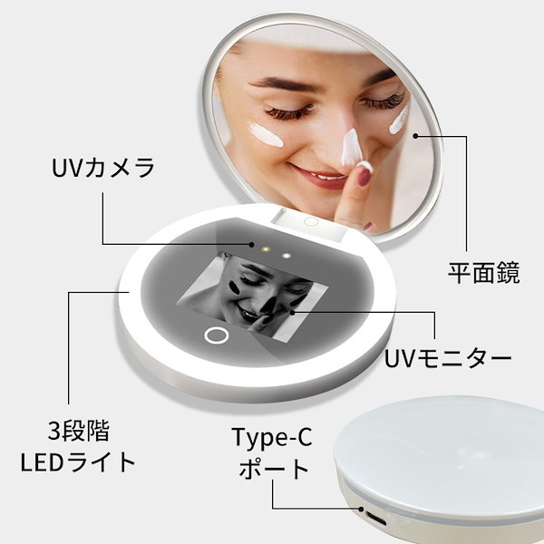 Qoo10] UVミラー 日焼け止めチェック UVカメ