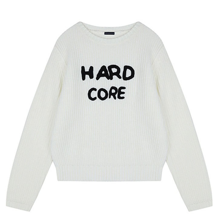 HARDCOREHAPPINESS 公式 ドローイング刺繍ニット セーター 韓国正規品 HARDCOREHAPPINESS 公式 ドローイング刺繍ニット セーター 韓国正規品