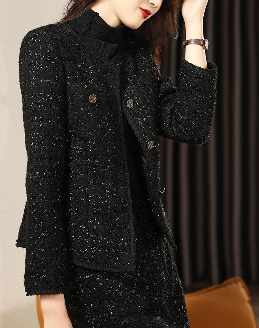 お見逃しなくレディーススーツ 高級感 秋冬 新着 エレガント ブラック エレガント 2点セット 上下セット セットアップ 上品 きれいめ ジャケット+スカート 通勤お出かけ カジュアル パーティー お お見逃しなくレディーススーツ 高級感 秋冬 新着 エレガント ブラック エレガント 2点セット 上下セット セットアップ 上品 きれいめ ジャケット+スカート 通勤お出かけ カジュアル パーティー お