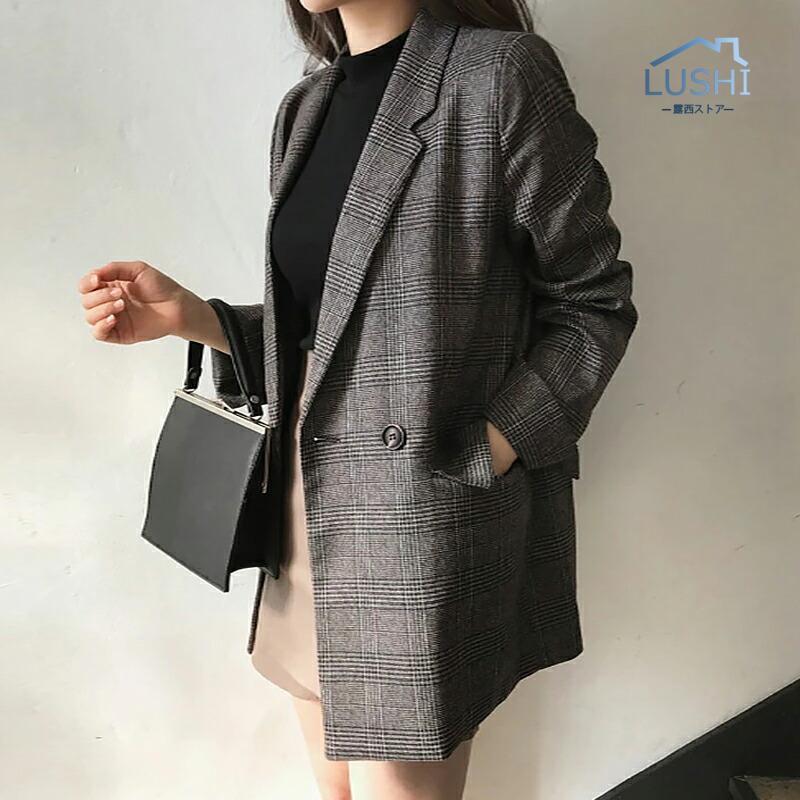 入荷 レディース ジャケット 大人 チェック柄 フォーマル オフィス カジュアル テーラードジャケット カジュアル アウター きれいめ 通勤