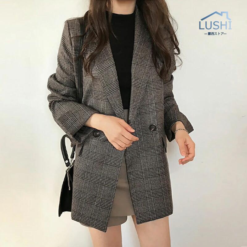 入荷 レディース ジャケット 大人 チェック柄 フォーマル オフィス カジュアル テーラードジャケット カジュアル アウター きれいめ 通勤