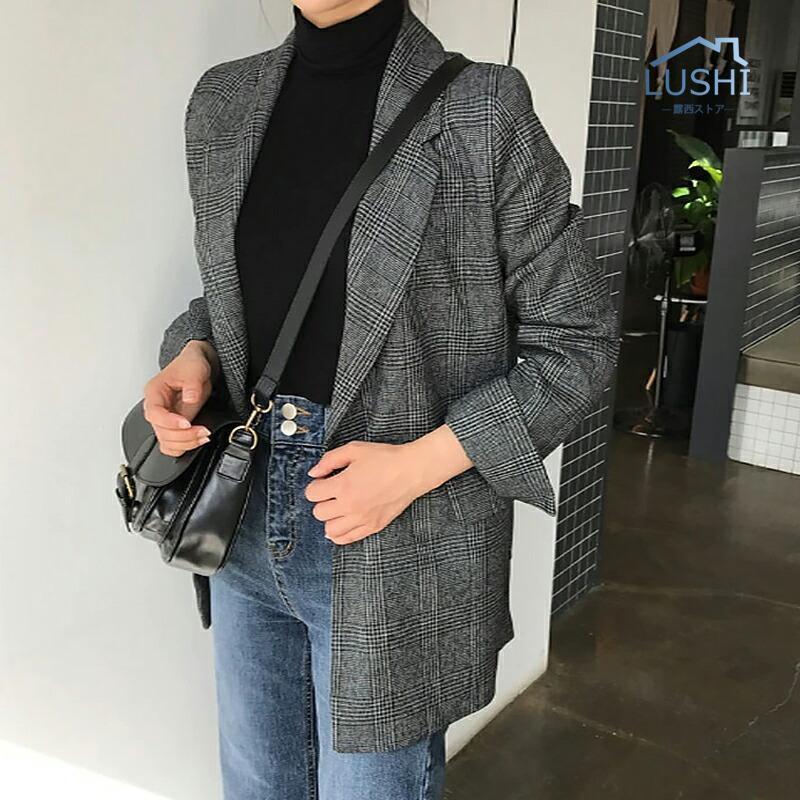 入荷 レディース ジャケット 大人 チェック柄 フォーマル オフィス カジュアル テーラードジャケット カジュアル アウター きれいめ 通勤