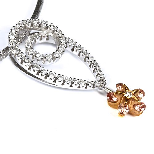 K18WG ダイヤ&ピンクダイヤペンダント K18WG ネックレス付 天然石 パワーストーン アクセサリー K18WG ダイヤ&ピンクダイヤペンダント K18WG ネックレス付 天然石 パワーストーン アクセサリー