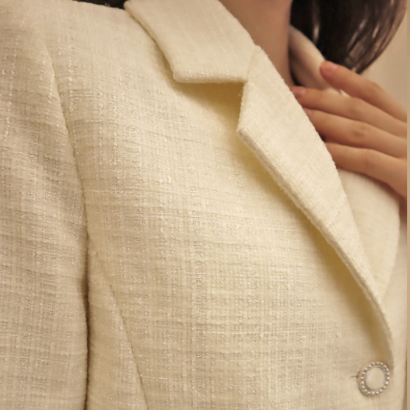 DAMAGE MNEMONIC ツイード2 グリッタークロップアイボリージャケット_ Tweed2 Glitter Crop IV JK DAMAGE MNEMONIC ツイード2 グリッタークロップアイボリージャケット_ Tweed2 Glitter Crop IV JK