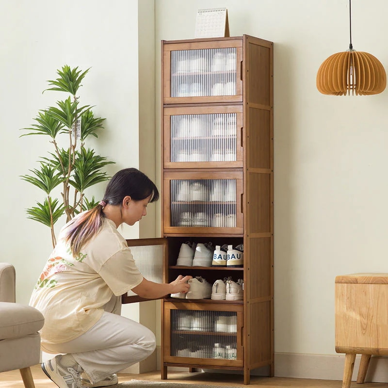 下駄箱 玄関壁際の靴収納 収納戸棚 簡易収納棚 4段の靴箱6段下駄箱