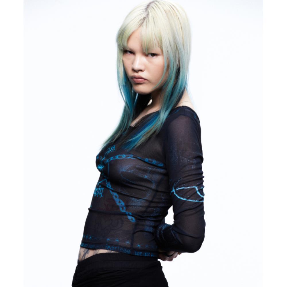 2000Archives YEAR OF SNAKE TATTOO MESH TOP BLACK 2A25SST 2000Archives YEAR OF SNAKE TATTOO MESH TOP BLACK 2A25SST