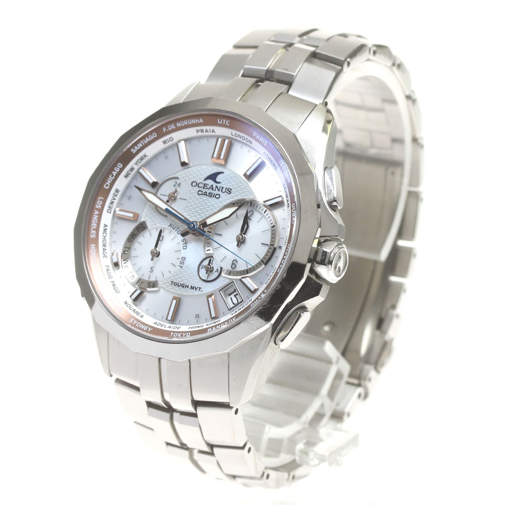 カシオ CASIO OCW-S2400PG-7AJF オシアナス デイデイト クロノグラフ ソーラー電波 メンズ _846421【中古】