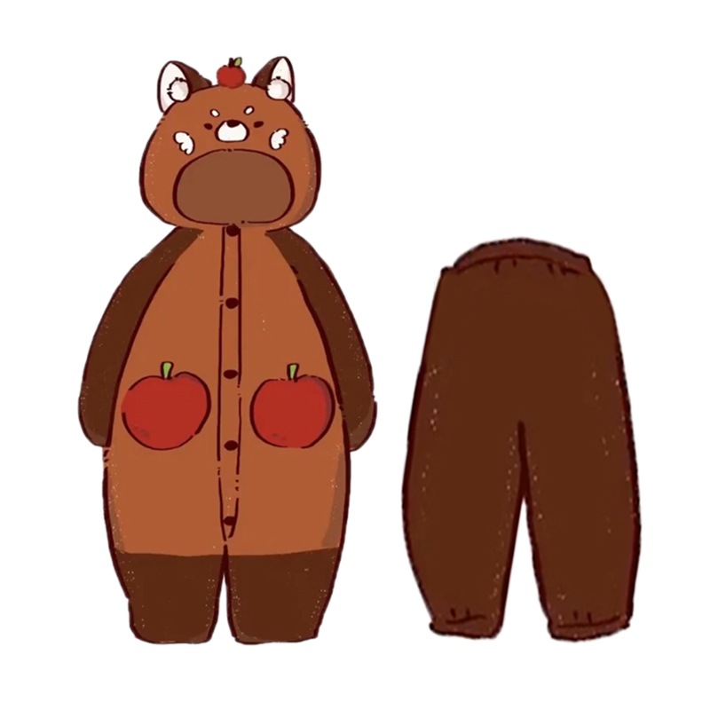 レッサーパンダナイトガウンスタイルコーラルベルベットプラスベルベット厚みのある大きいサイズワンピースパジャマメンズホーム服セット079 レッサーパンダナイトガウンスタイルコーラルベルベットプラスベルベット厚みのある大きいサイズワンピースパジャマメンズホーム服セット079