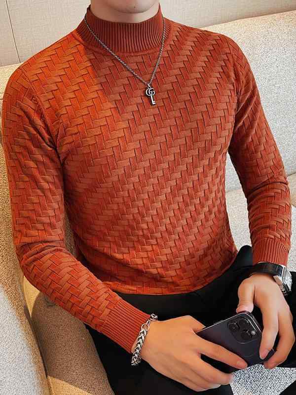 シャツ メンズ 秋 冬 セーター フェイク ツーピース セーター 無地 韓国 インナー セーター