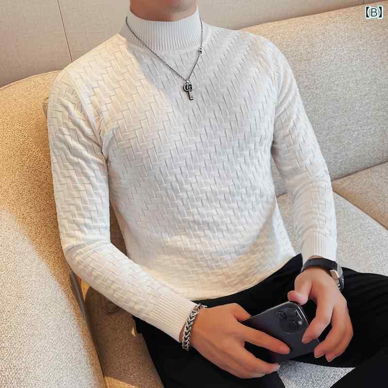 シャツ メンズ 秋 冬 セーター フェイク ツーピース セーター 無地 韓国 インナー セーター
