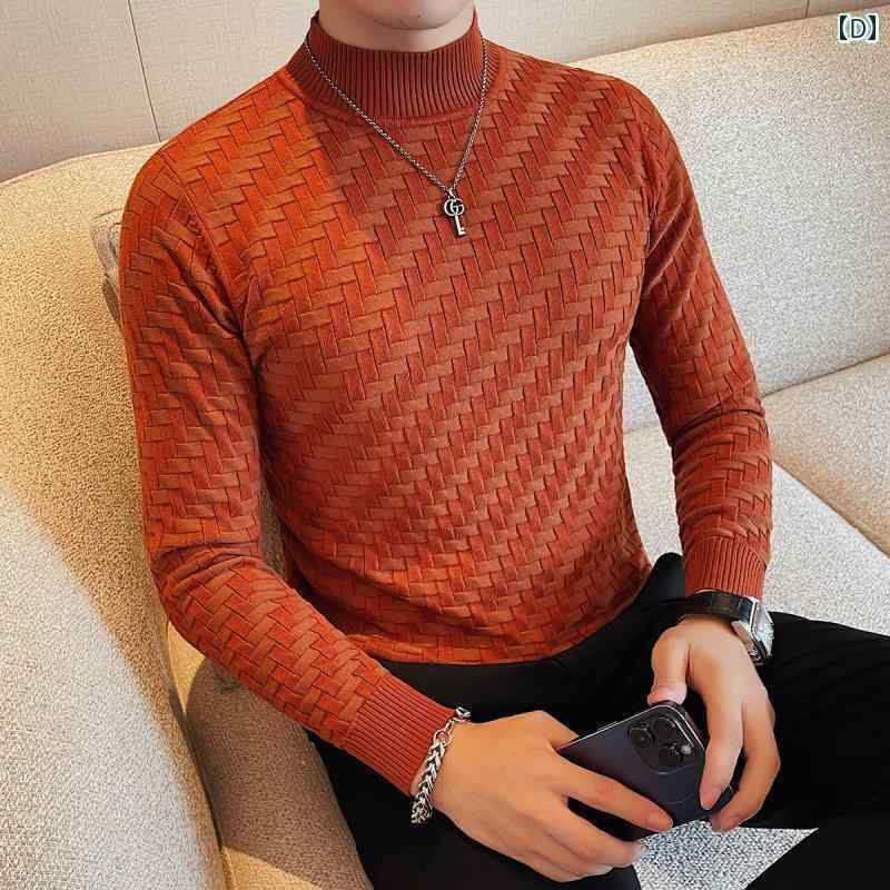 シャツ メンズ 秋 冬 セーター フェイク ツーピース セーター 無地 韓国 インナー セーター