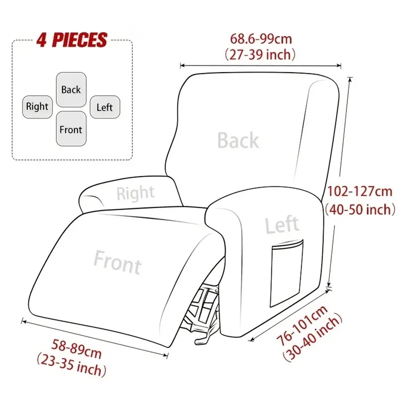納期21日：リクライニングソファ用の伸縮性カバー,ソファの上のアームチェアとチェアカバー,1人乗り,2人掛け,3人用