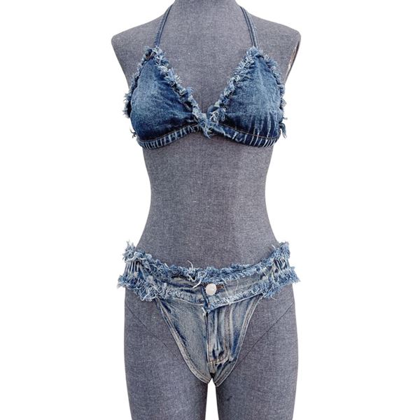 デニムパンツ ブラトップ ショートパンツ ホットパンツ デニムブラ ビキニ コスプレ セクシー 衣装 野外フェス フェス 夏フェス パーティー イベント インスタ 撮影 アイドル ビキニスタイルが