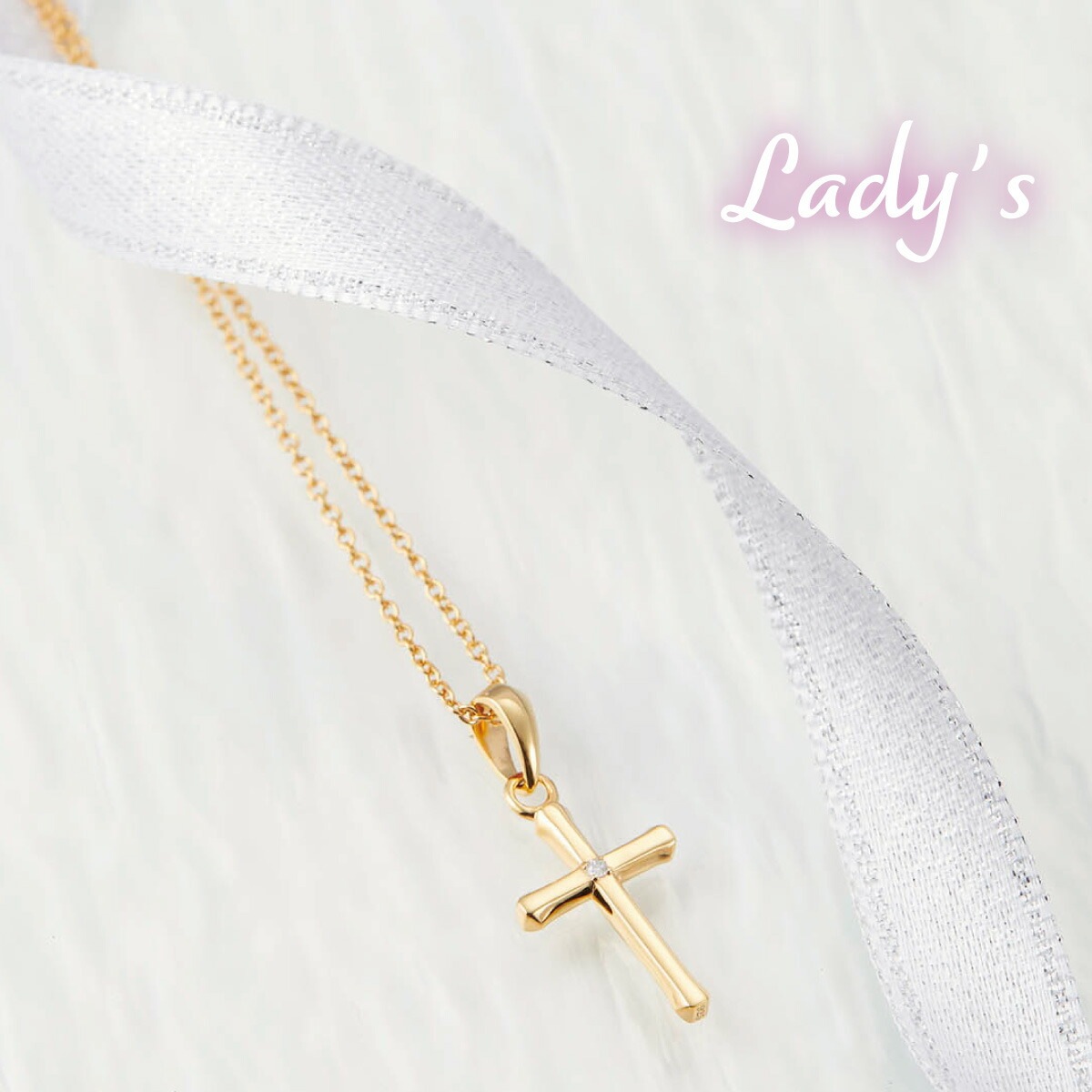 ペアネックレス シルバー925製 ダイヤモンド K23コーティング クロス 十字架 ペアネックレス シルバー925製 ダイヤモンド K23コーティング クロス 十字架