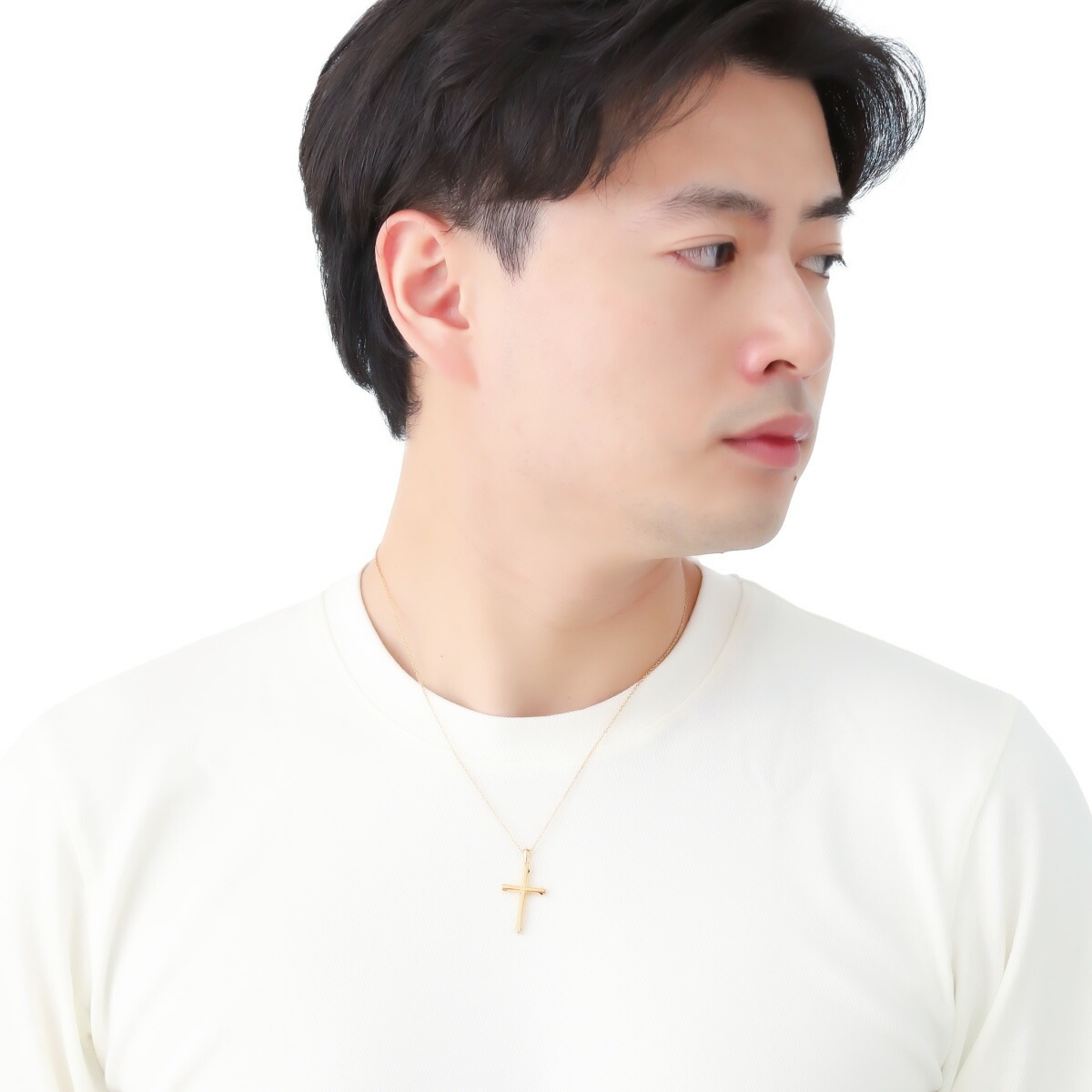 ペアネックレス シルバー925製 ダイヤモンド K23コーティング クロス 十字架 ペアネックレス シルバー925製 ダイヤモンド K23コーティング クロス 十字架