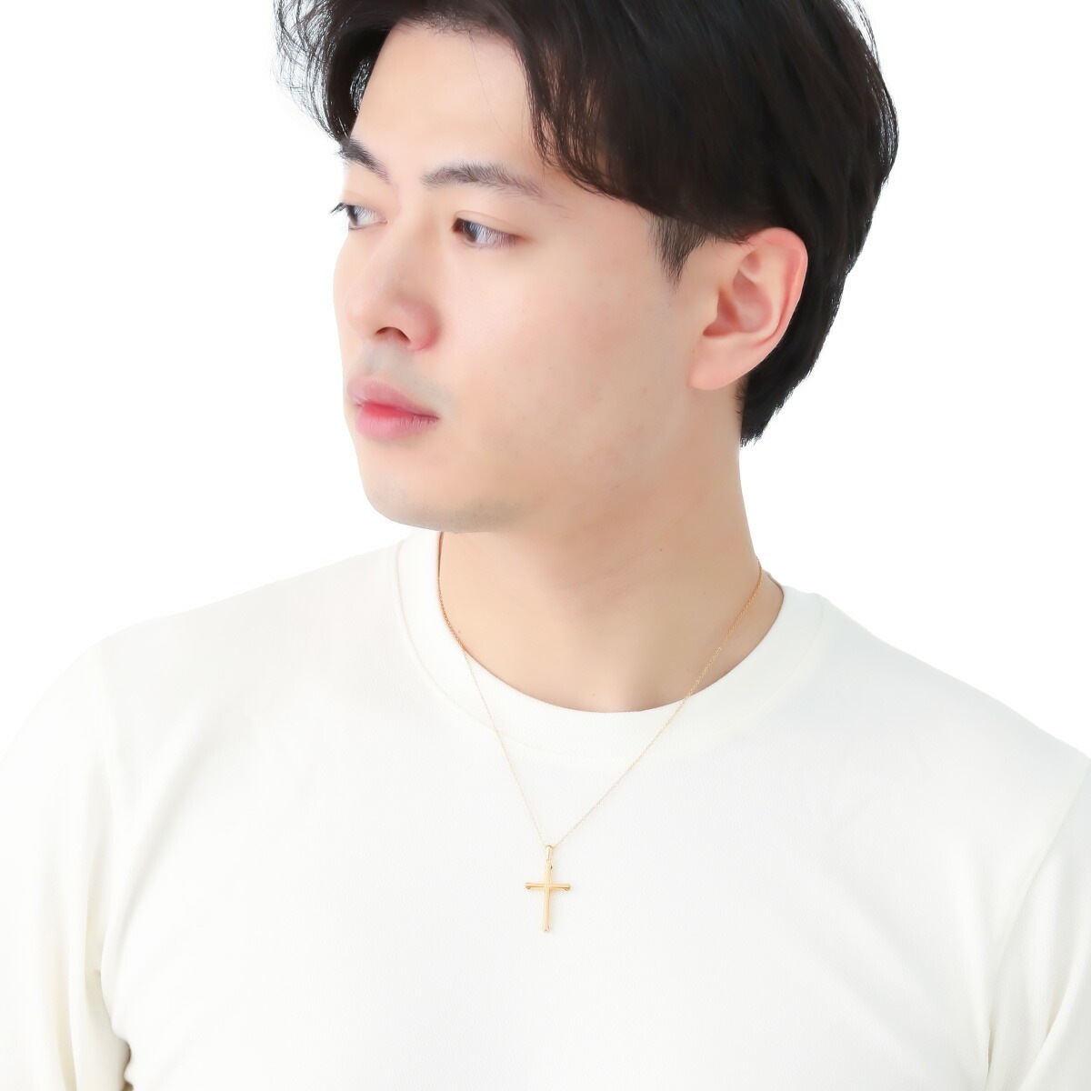 ペアネックレス シルバー925製 ダイヤモンド K23コーティング クロス 十字架 ペアネックレス シルバー925製 ダイヤモンド K23コーティング クロス 十字架