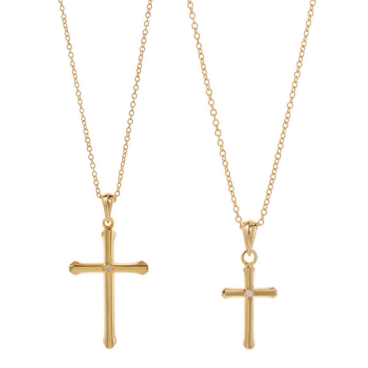 ペアネックレス シルバー925製 ダイヤモンド K23コーティング クロス 十字架 ペアネックレス シルバー925製 ダイヤモンド K23コーティング クロス 十字架