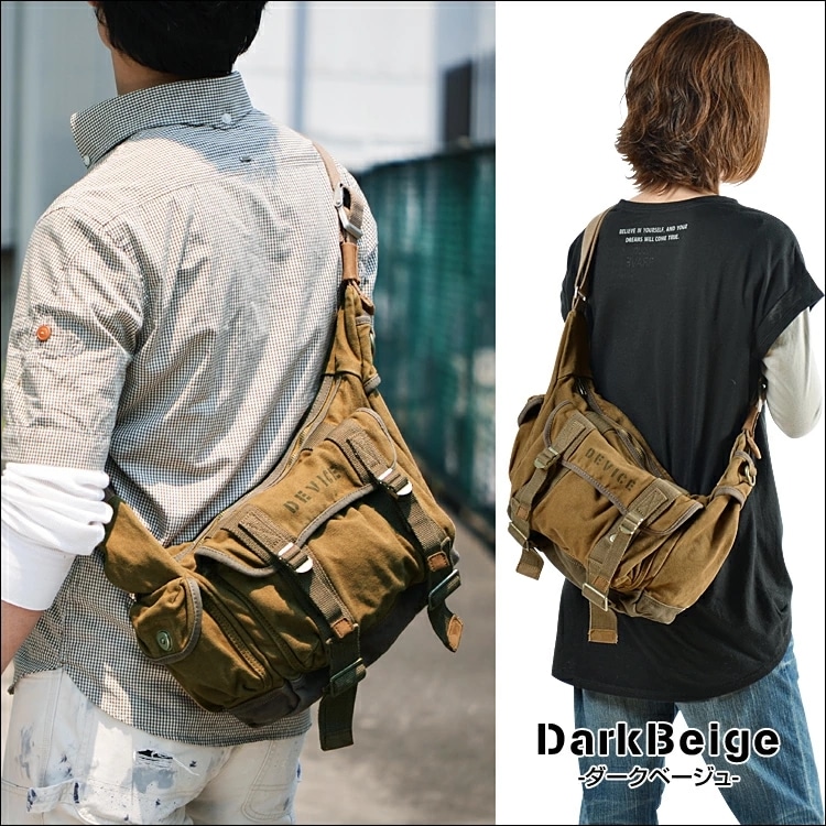 15%ポイントバック 5/17 09:59まで送料無料ショルダーバッグ ボディバッグ メンズ レディース 大容量 DEVICE ミリタリーバッグ ワンショルダーバッグ DEVICE ショルダー