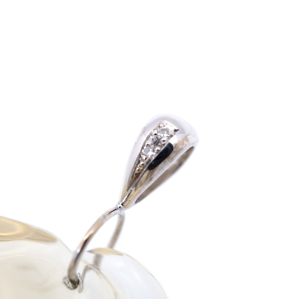 美品 天然オパール109.08ct / ダイヤ0.04ct / K18WG ペンダントトップ K18ホワイトゴールド/オパール/ダイヤモンド アイボリー 0060【中古】 レディース 美品 天然オパール109.08ct / ダイヤ0.04ct / K18WG ペンダントトップ K18ホワイトゴールド/オパール/ダイヤモンド アイボリー 0060【中古】 レディース