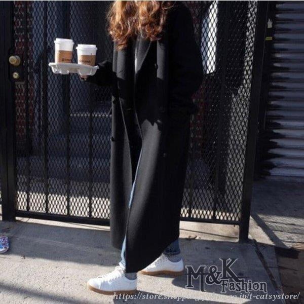 高級な質感 ロングコート レディース レトロ ゆったり オーバーサイズ ダブルボタン チェスターコ