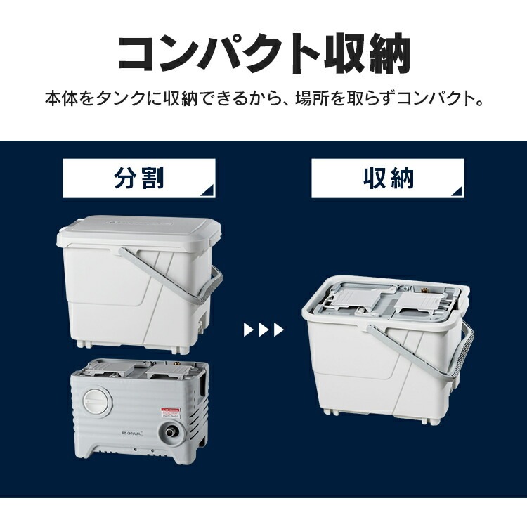 【公式】 高圧洗浄機 タンク式 静音 サイレント 家庭用 水道不要 洗車 ホワイト SBT-512N 水圧 クリーナー 高圧 白 油汚れ 黒ずみ 床掃除掃除 水垢 外壁 階段 バルコニー 高圧洗浄器