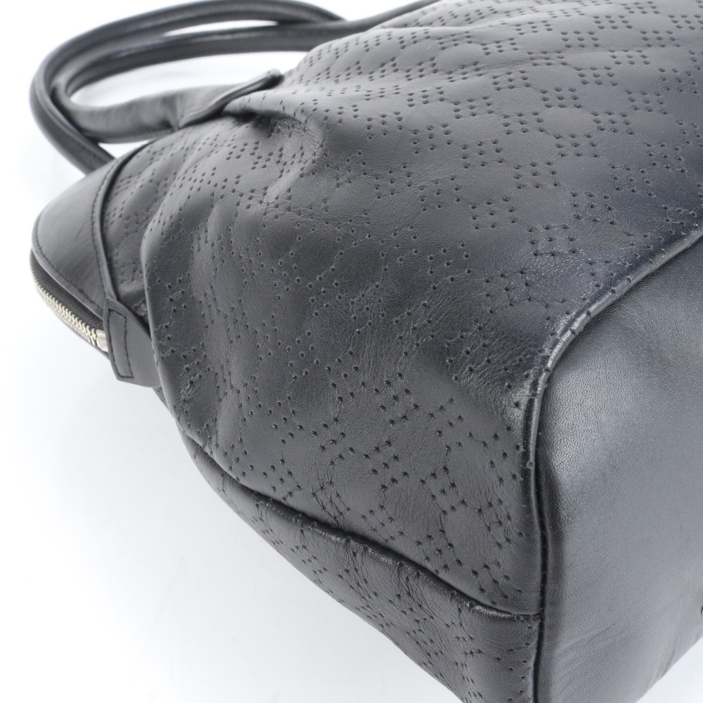 美品 パンチング レザー トート バッグ 肩掛け ショルダー ハンド 本革 ブラック 黒 ブランド レディース RRM CM4-4 中古 美品 パンチング レザー トート バッグ 肩掛け ショルダー ハンド 本革 ブラック 黒 ブランド レディース RRM CM4-4 中古