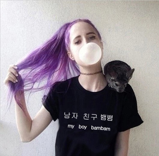Kpop GOT7バンバムTシャツコットンレディースTシャツ半袖服 Kpop GOT7バンバムTシャツコットンレディースTシャツ半袖服
