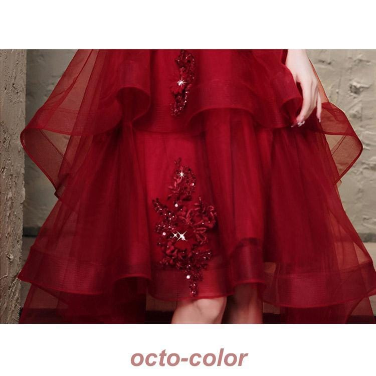 結婚式ドレス 二次会ドレス ワイン赤 ロングドレス イブニングドレス オフショルダー Vネック ゲストドレス パフスリーブ 素敵 キレイめ パーティードレス 結婚式ドレス 二次会ドレス ワイン赤 ロングドレス イブニングドレス オフショルダー Vネック ゲストドレス パフスリーブ 素敵 キレイめ パーティードレス