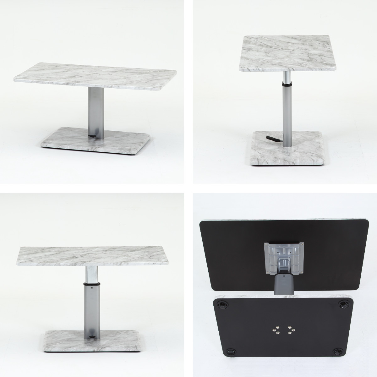 リビングテーブル 昇降式 幅90cm 大理石柄 高さ調節 フットペダル ローテーブル センターテーブル テーブル カフェ風 長方形 キャスター テレワーク パソコン 作業 机 高級感 上品