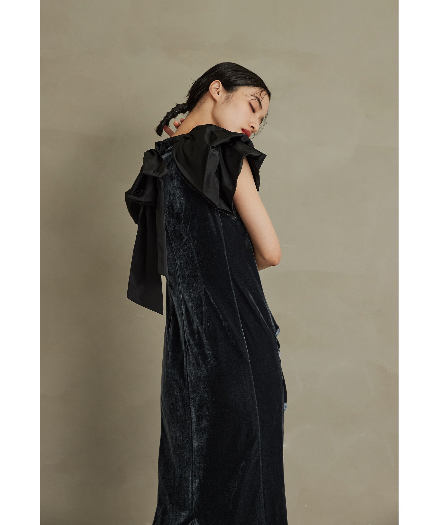 ドレープベロアドレス パーティードレス 結婚式 バルーンスリーブ ドット Iライン タイト お呼ばれ パーティー 二次会 披露宴 謝恩会 成人式 同窓会 卒業式 デート ディナー フォーマル