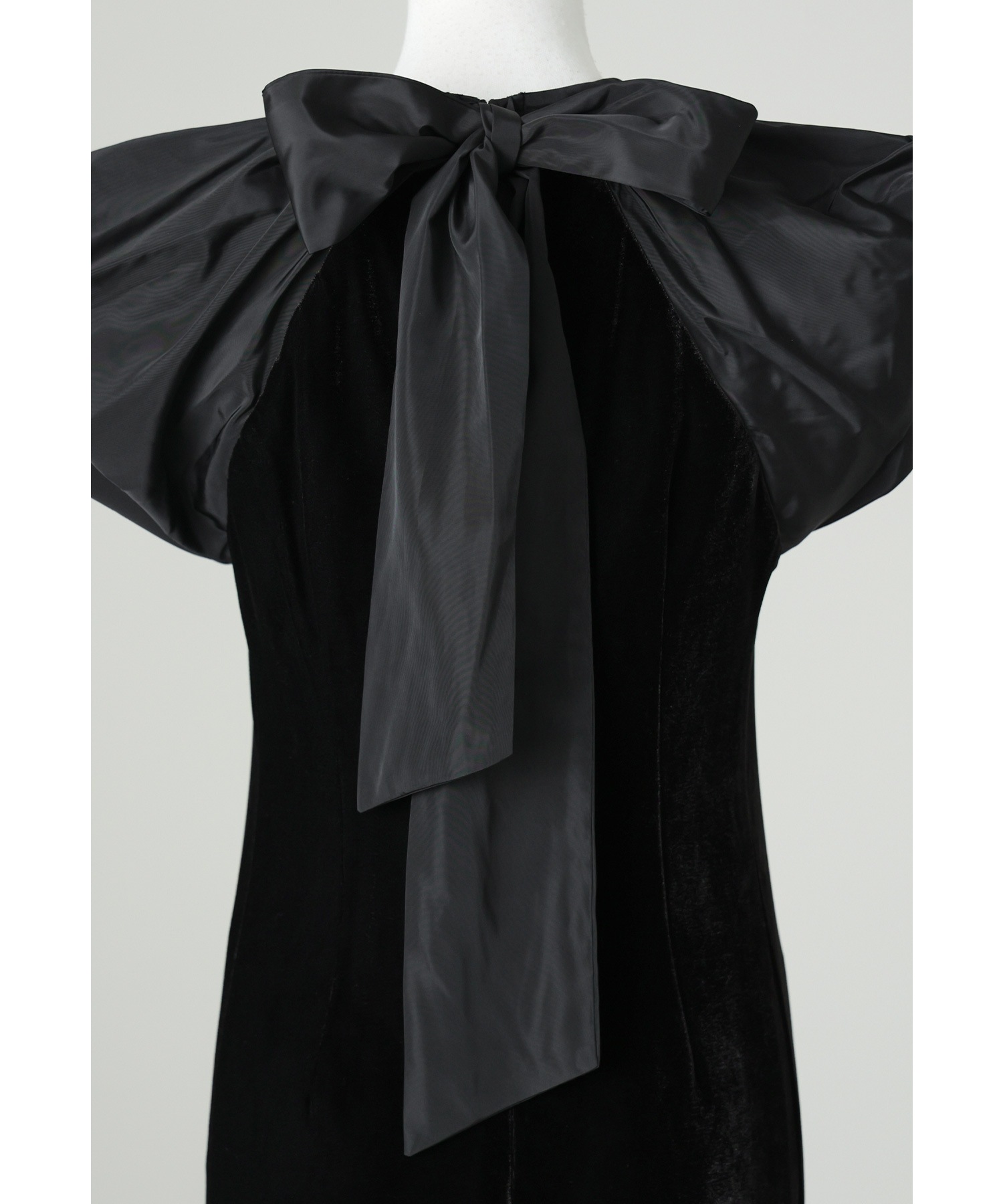 ドレープベロアドレス パーティードレス 結婚式 バルーンスリーブ ドット Iライン タイト お呼ばれ パーティー 二次会 披露宴 謝恩会 成人式 同窓会 卒業式 デート ディナー フォーマル