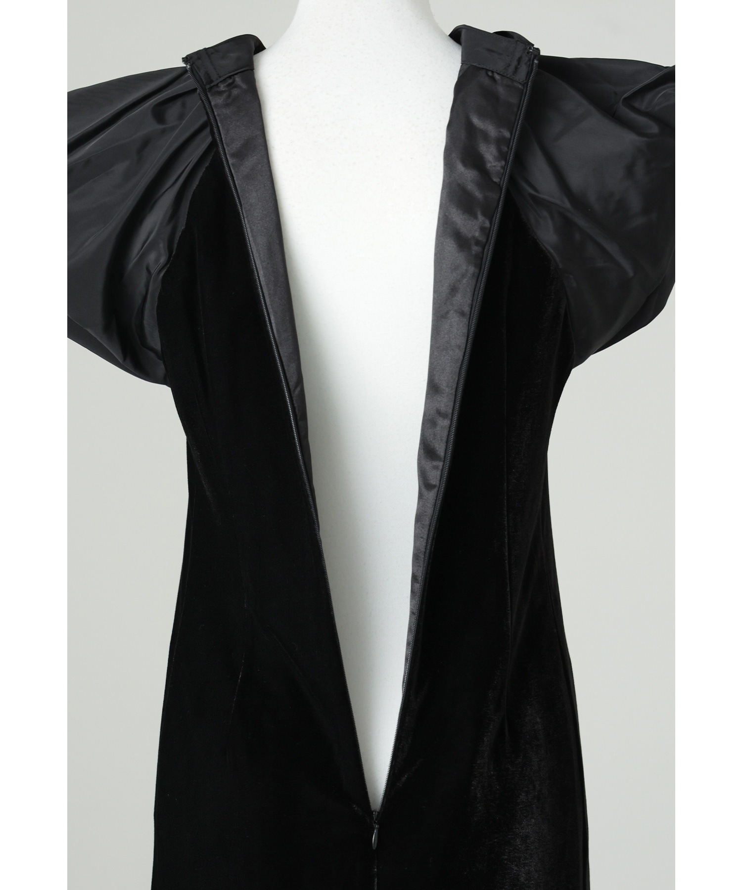 ドレープベロアドレス パーティードレス 結婚式 バルーンスリーブ ドット Iライン タイト お呼ばれ パーティー 二次会 披露宴 謝恩会 成人式 同窓会 卒業式 デート ディナー フォーマル