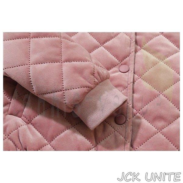 万能流行感 ジャケット ブルゾン コート ボア キルティング ジップアップ ノーカラー 中綿 リバーシブル 長袖 無地 アウター レディース