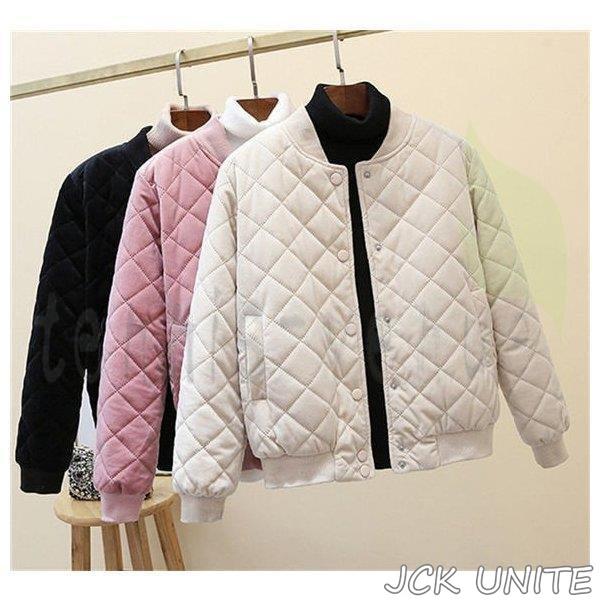 万能流行感 ジャケット ブルゾン コート ボア キルティング ジップアップ ノーカラー 中綿 リバーシブル 長袖 無地 アウター レディース