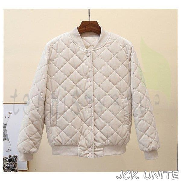 万能流行感 ジャケット ブルゾン コート ボア キルティング ジップアップ ノーカラー 中綿 リバーシブル 長袖 無地 アウター レディース