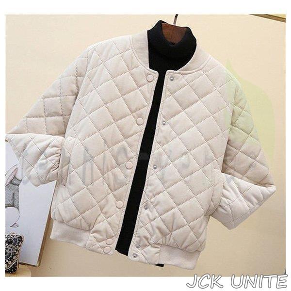 万能流行感 ジャケット ブルゾン コート ボア キルティング ジップアップ ノーカラー 中綿 リバーシブル 長袖 無地 アウター レディース