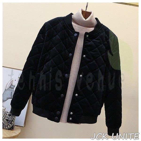 万能流行感 ジャケット ブルゾン コート ボア キルティング ジップアップ ノーカラー 中綿 リバーシブル 長袖 無地 アウター レディース